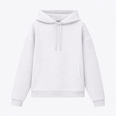 Худи релакс унисекс Баланс (Balance), с начесом, белый