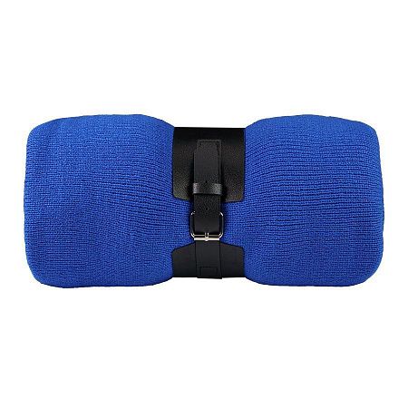 Плед  "Belt"; синий; 130 х 180 см; 100% акрил, с поясом