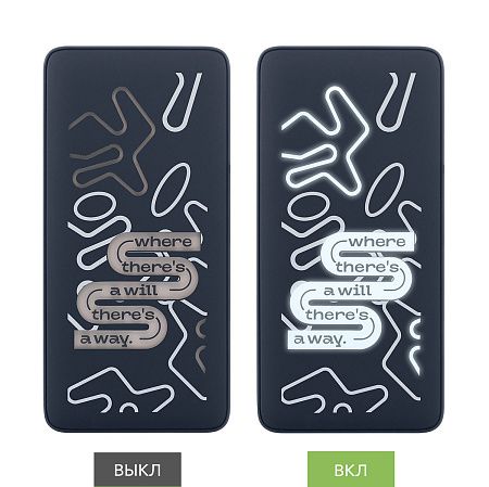 Внешний аккумулятор с подсветкой Анкор Плюс PD (Ancor PD Plus) 10000 mAh, синий