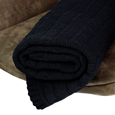 Плед Фадо (Fado) вязаный, темно-синий (без подарочной коробки)