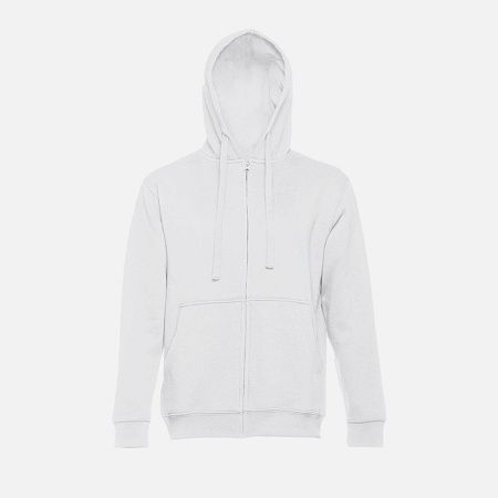 Толстовка мужская на молнии с капюшоном Amsterdam, белая, размер L