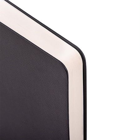 Бизнес-блокнот FUNKY, 130*210 мм, черный, голубой форзац, мягкая обложка, в линейку