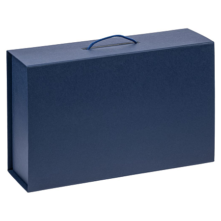 Подарочная коробка, размер 39*26,3*11 см, Solution Prestige Big Case Soft с магнитным клапаном и ручкой , темно-синяя