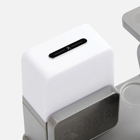 Зарядная станция с электронными часами и подсветкой Large Charge ver.3, серая