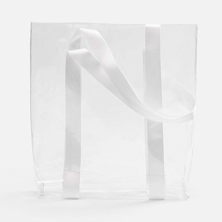 Шопер Clear Fest, ver.2, прозрачный с белыми ручками