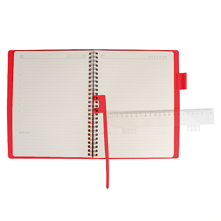 Ежедневник Flexy Verde Sivilia B5 на пружине, серо-красный, недатированный, в гибкой обложке