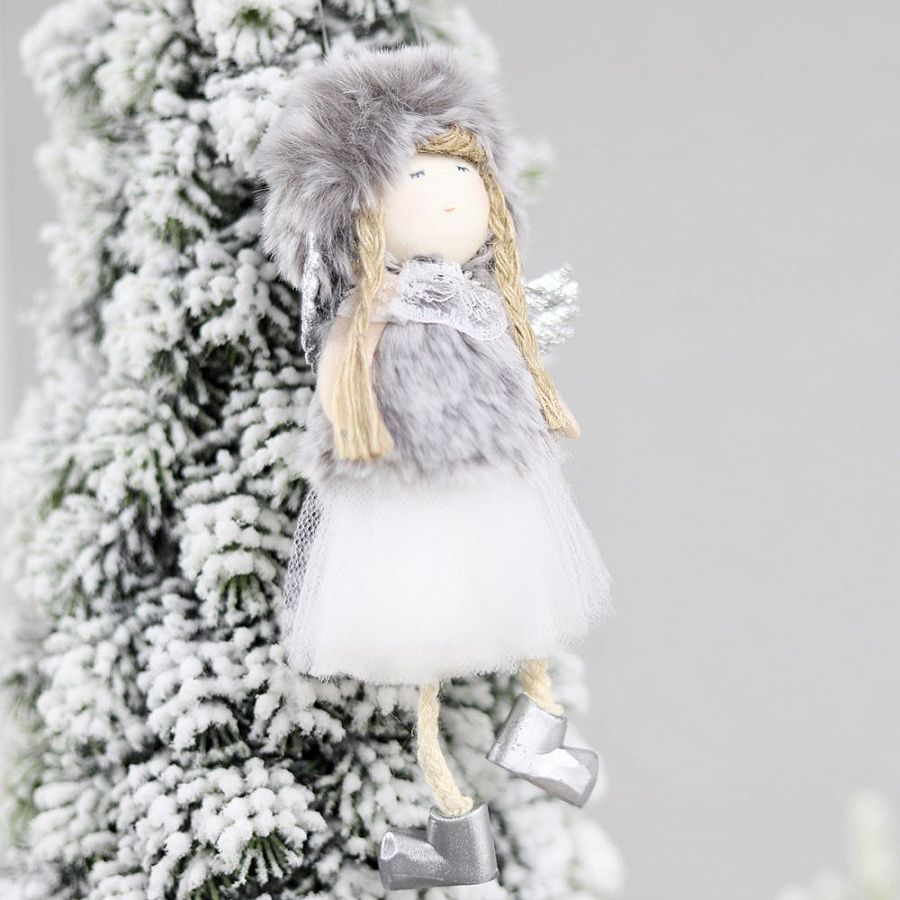 Новогоднее украшение рождественский ангел Бэгис, серый