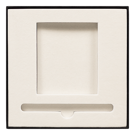 Коробка подарочная, размер 18*18*2 см, Solution Superior Linen, черная,  бежевый ложемент под ручку и прямоугольный предмет