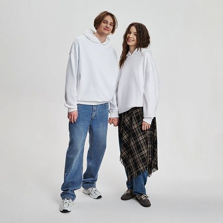 Худи оверсайз унисекс Фьюжн (Fusion), белый