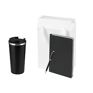 Подарочный набор Палермо (Palermo), черный (термокружка, ежедневник, ручка)