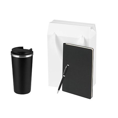 Подарочный набор Палермо (Palermo), черный (термокружка, ежедневник, ручка)