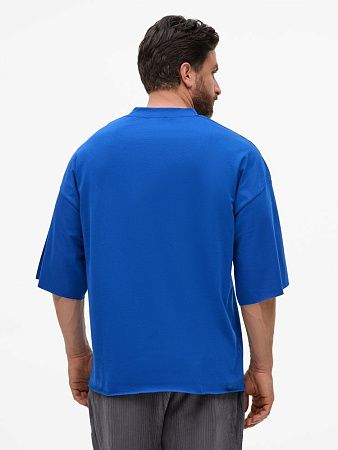 Футболка унисекс оверсайз T1, синяя, размер XS/S