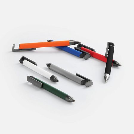 Ручка шариковая Standic с подставкой для телефона, красная