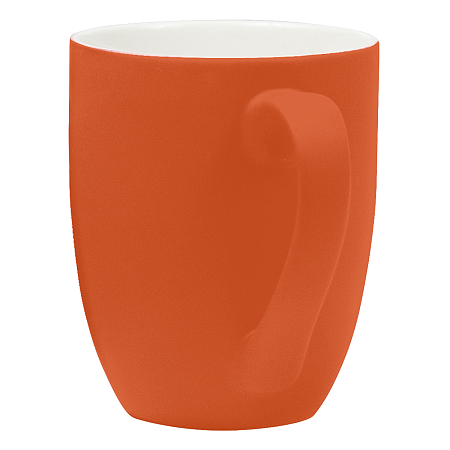 Кружка фарфоровая Cassa Grande Сlassic Soft софт тач с дефектами, оранжевая, 350 мл
