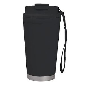 Термокружка Alba металлическая, 410 мл, черная с серебром