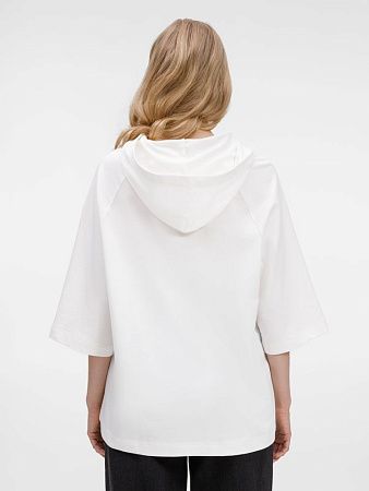 Футболка оверсайз унисекс с капюшоном Neofit, молочно-белая, размер XS/S