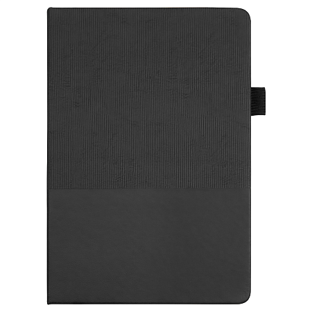 Блокнот А5 Burnie, в твердой обложке c резинкой и петлей для ручки в линейку, черный