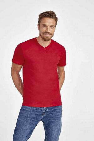 Футболка мужская с V-образным вырезом Victory 150, красная, размер L