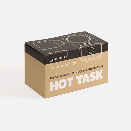 Беспроводное зарядное устройство с подогревом кружки Hot Task, черное