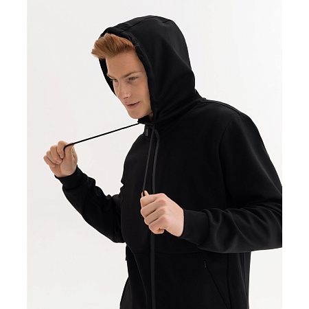 Толстовка на молнии с капюшоном Матео (Mateo) черная, размер L