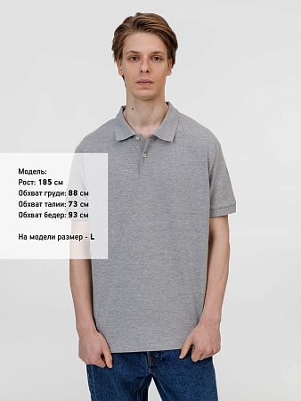 Рубашка поло унисекс Pacific, серый меланж, размер S