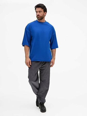 Футболка унисекс оверсайз T1, синяя, размер XS/S