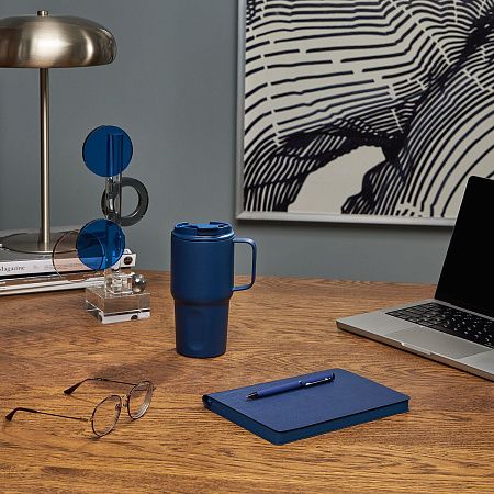 Термокружка вакуумная Авентура (Aventura), синяя