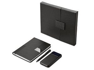 Подарочный набор «Tesla» с блокнотом А5, ручкой и пауэрбенком на 10 000 mAh