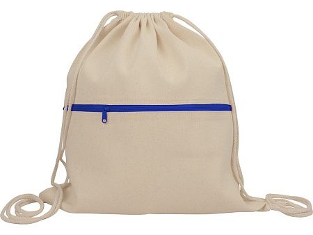 Рюкзак-мешок «Lark» из хлопка 180 г/м2 с цветной молнией