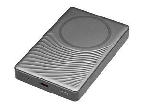 Магнитный беспроводной внешний аккумулятор «Сёрф», 10000 мАч, цвет: серый