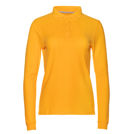 Рубашка поло женская STAN длинный рукав хлопок/полиэстер 185, 04SW, Жёлтый,  (12/1)  (60-62/6XL)