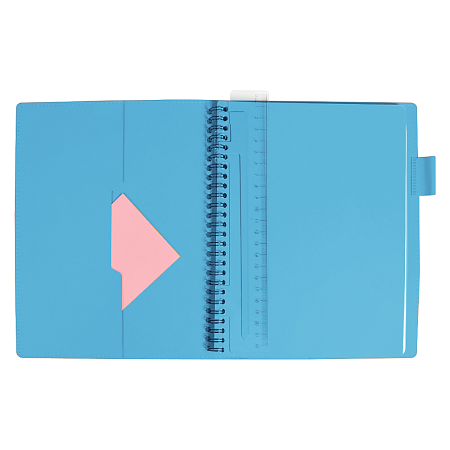 Ежедневник Flexy Verde Sivilia B5 на пружине, серо-голубой, недатированный, в гибкой обложке