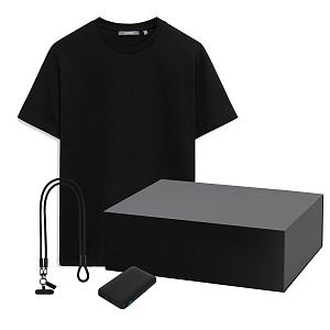 Набор с одеждой Крис (KRIS) (футболка, аккумулятор, кабель-ланьярд), черный, S