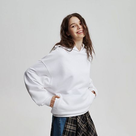 Худи оверсайз унисекс Фьюжн (Fusion), белый