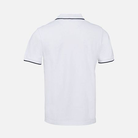 Рубашка поло унисекс Palermo, белая с темно-синим, размер XXL