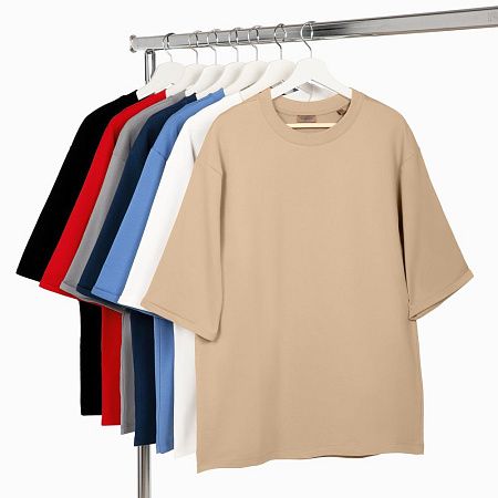 Футболка оверсайз унисекс Kosmos 2.0, бежевая, размер XL/2XL