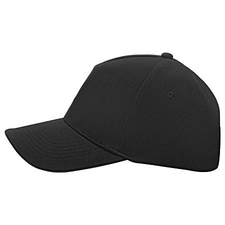 Кепка 5-панельная Ottoman 300, полиэстр, c черным сендвичем, черная