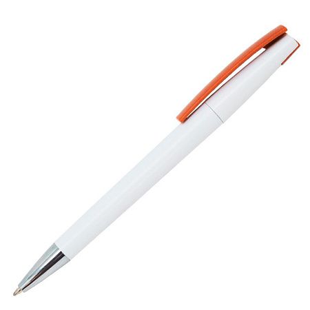 Ручка шариковая, пластиковая, белая/оранжевая Zorro Assembling