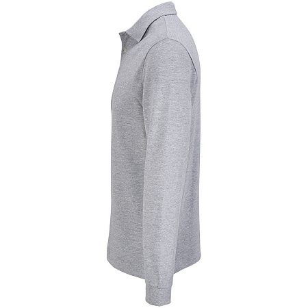 Рубашка поло унисекс с длинным рукавом Pacific LSL, серый меланж, размер 4XL