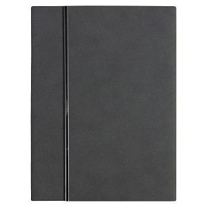 Ежедневник Alfa Bird line Nuba A5, темно-серый,  недатированный, в твердой обложке с магнитным клапаном и металлическим элементом