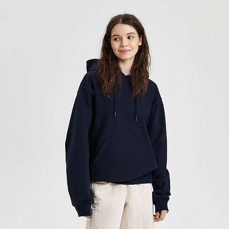 Худи релакс унисекс Адвенче (Adventure), темно-синий, размер M/L