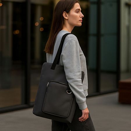 Шоппер Superbag Pocket, с внутренним креплением (карабин) и чехлом для мелочей