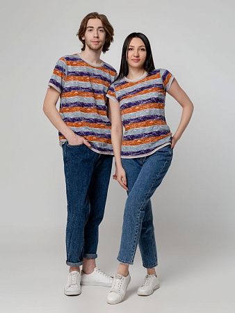 Футболка мужская Rayet двусторонняя, оранжевая с фиолетовым, размер M