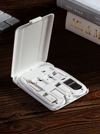 Органайзер с беспроводной зарядкой и набором адаптеров Octopod, белый