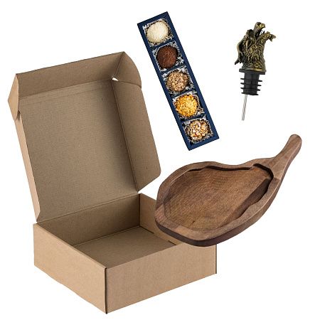 Подарочный набор «Эстет»: гейзер для вина, доска для подачи, трюфели