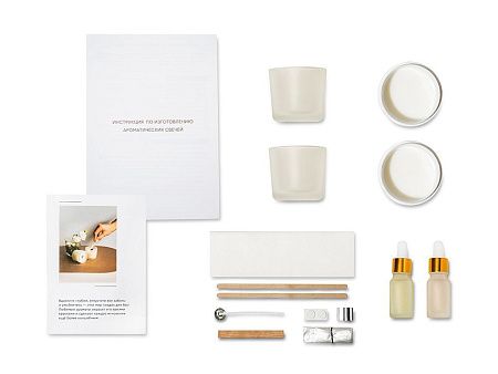 Набор для создания 2-х ароматических свечей: амбра и табак/маракуйя, сандал и пачули
