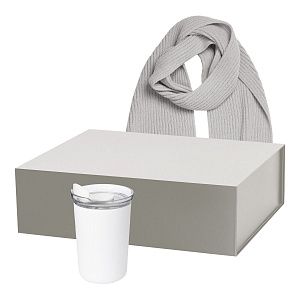 Подарочный набор Страда (Strada), Форгес (Forges), белый (термокружка, шарф)