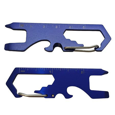 Брелок-карабин/мультитул Tools Unic мультифункциональный, 8 в 1, темно-синий