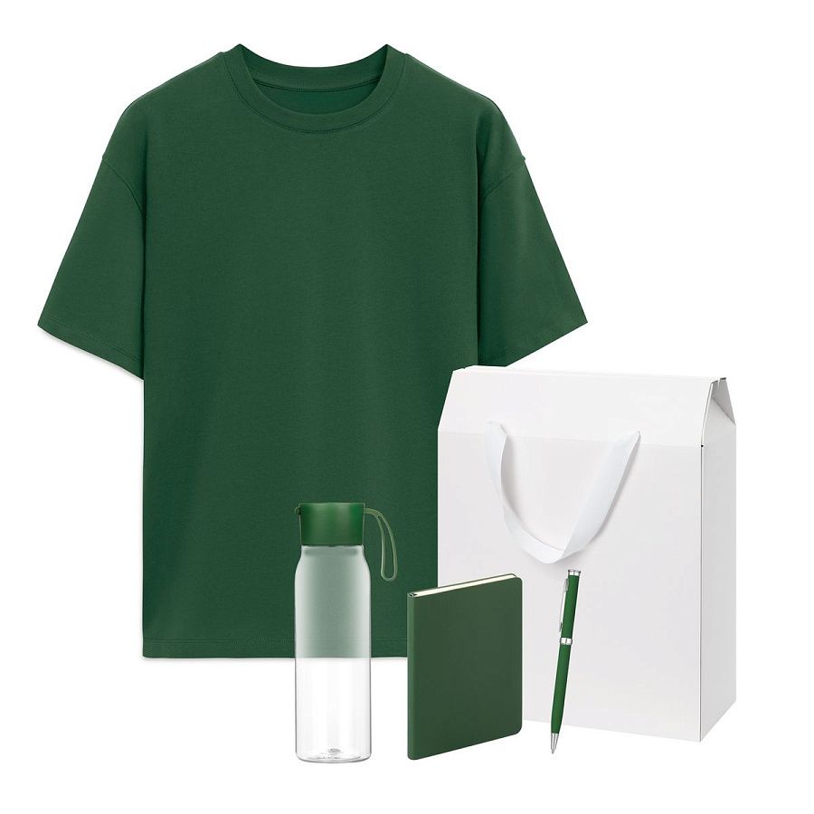 Набор с одеждой Раст (Rust) (футболка, бутылка, ежедневник, ручка), зеленый 2, 3XL/4XL