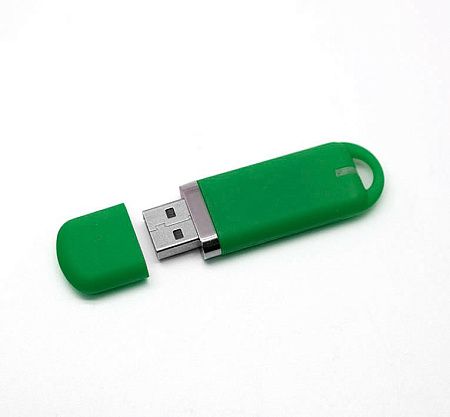 Флеш накопитель USB 2.0 Memo 32GB, пластик Софт Тач, зеленый/зеленый
